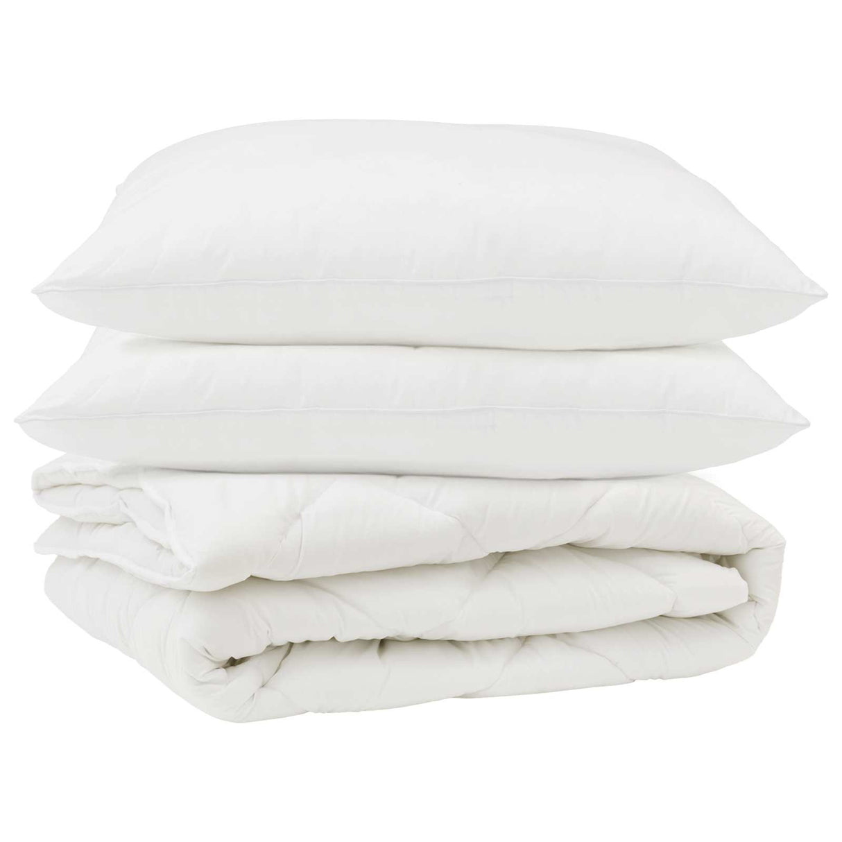 Vidaxl dekbed met kussen 3 pcs wit microfibre