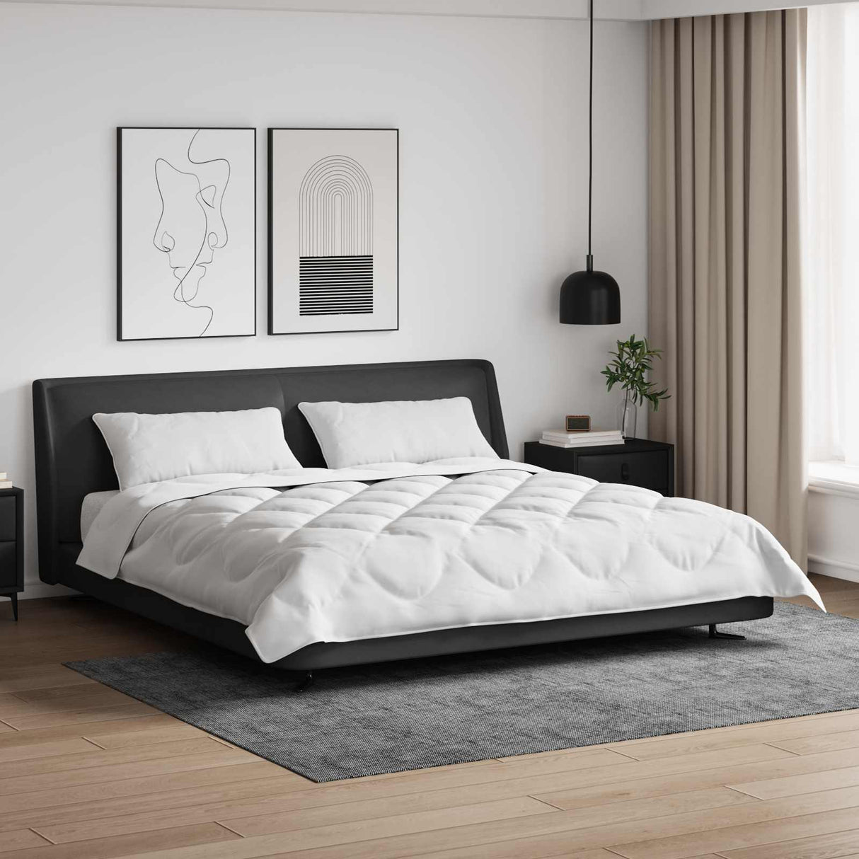 Vidaxl dekbed met kussen 3 pcs wit microfibre