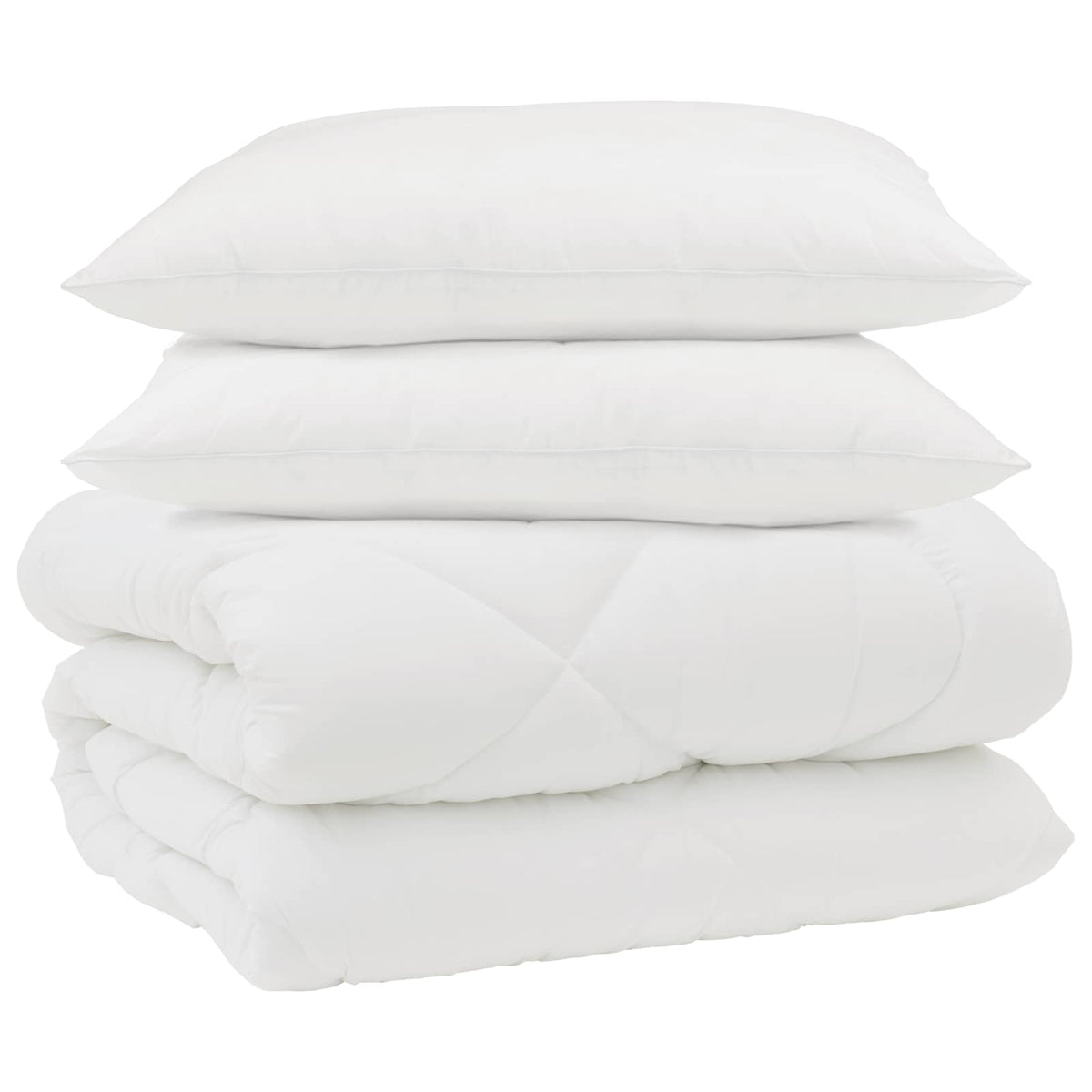 Vidaxl winter dekbed met kussen 3 st wit microvezel