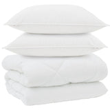 Vidaxl winter dekbed met kussen 3 pcs wit microvezel