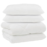 Vidaxl dekbed met kussens 3 pcs wit microfiber en dons feather