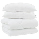 Vidaxl dekbed met kussens 3 pcs wit microfiber en dons feather
