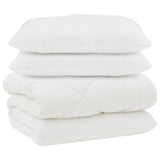 Vidaxl dekbed met kussens 3 pcs wit microfiber en dons feather