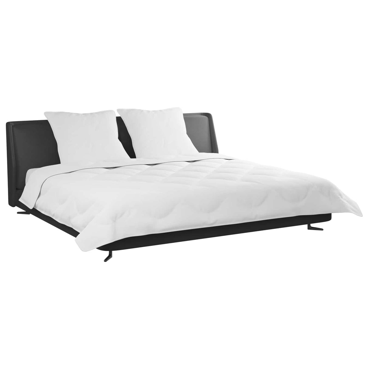 Vidaxl dekbed met kussens 3 pcs wit microfiber en dons feather