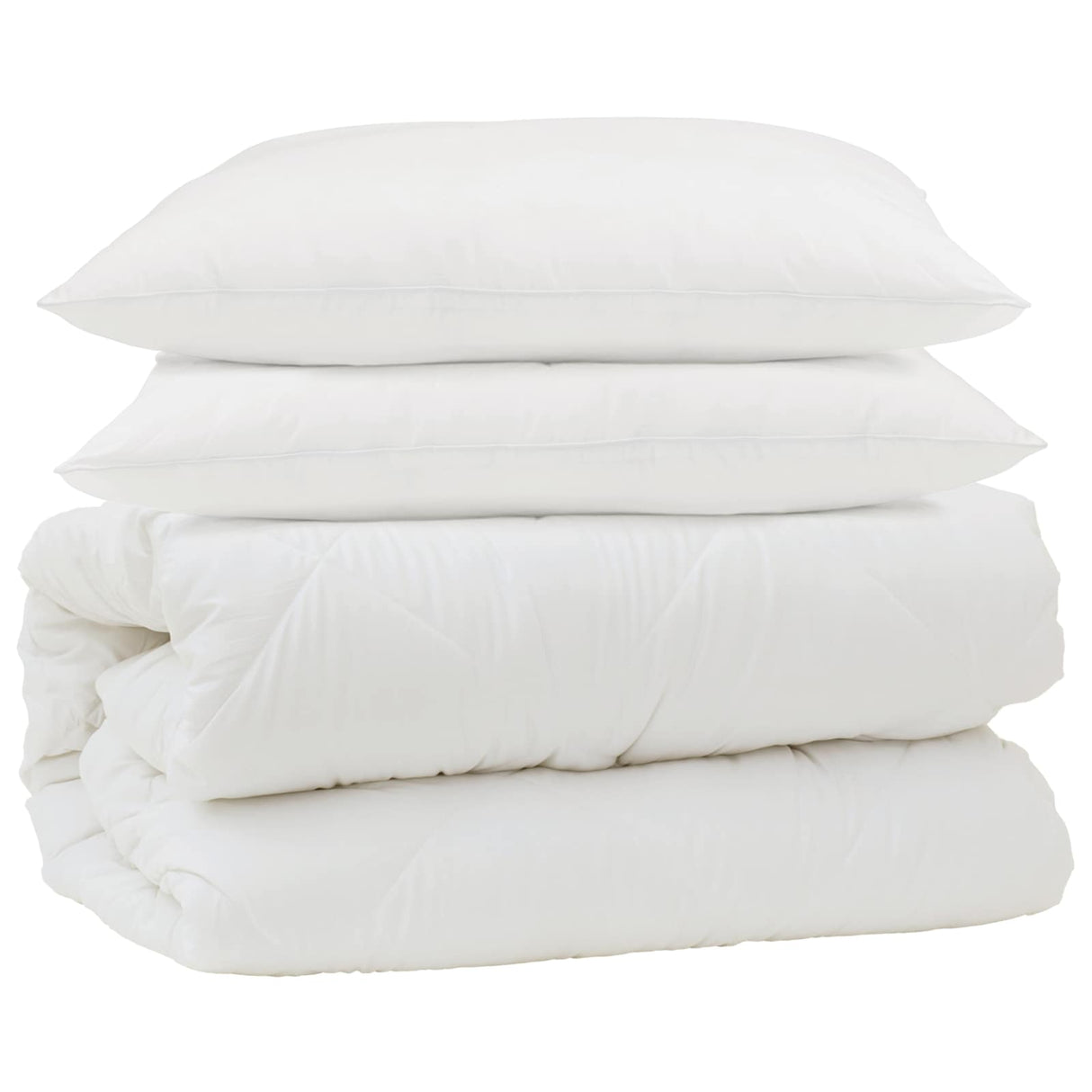Vidaxl dekbed set met kussen 3 pcs wit microfiber en dons feather