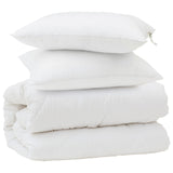 Vidaxl dekbed set met kussen 3 pcs wit microfiber en dons feather