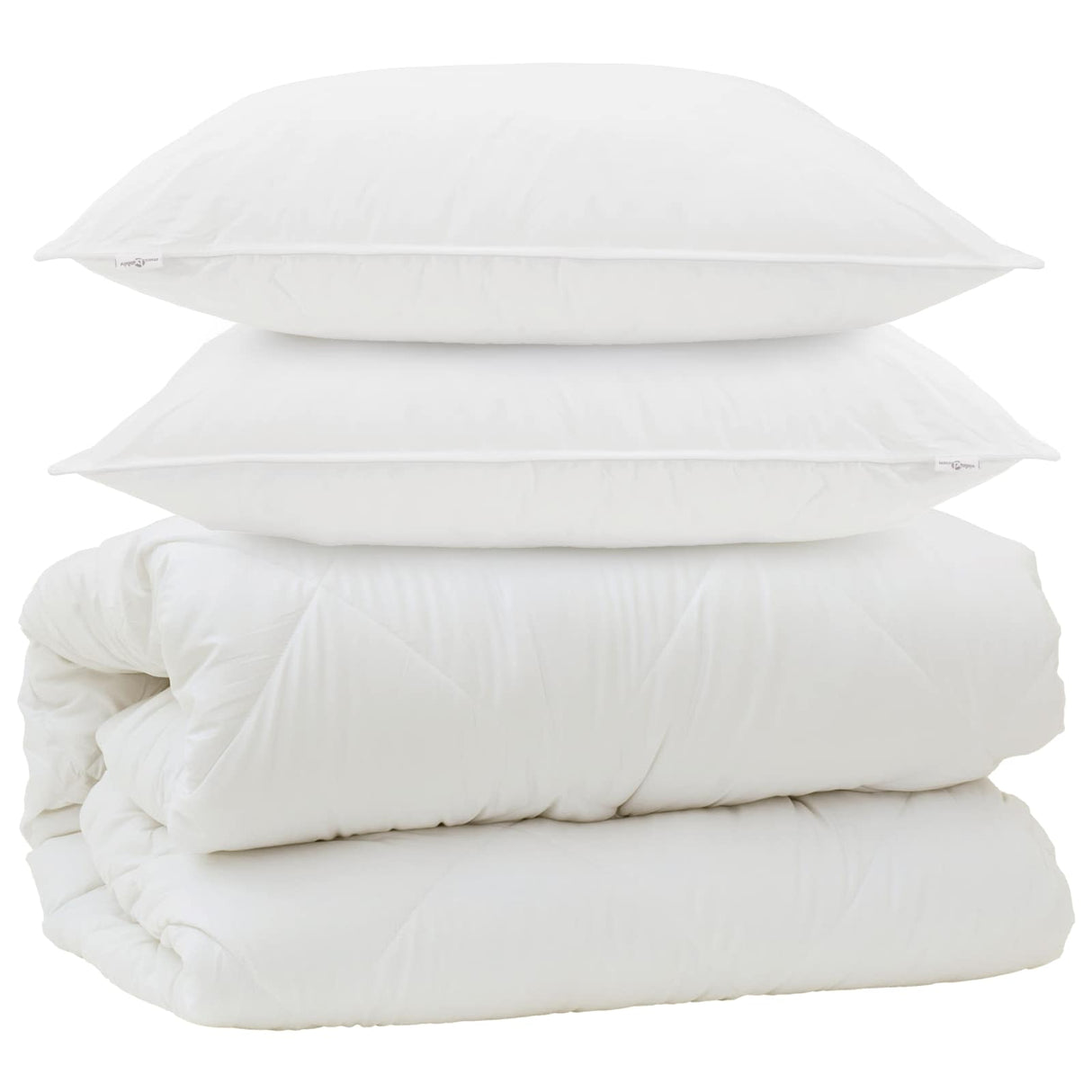 Vidaxl dekbed met kussens met kussen 3 pcs wit microvezel