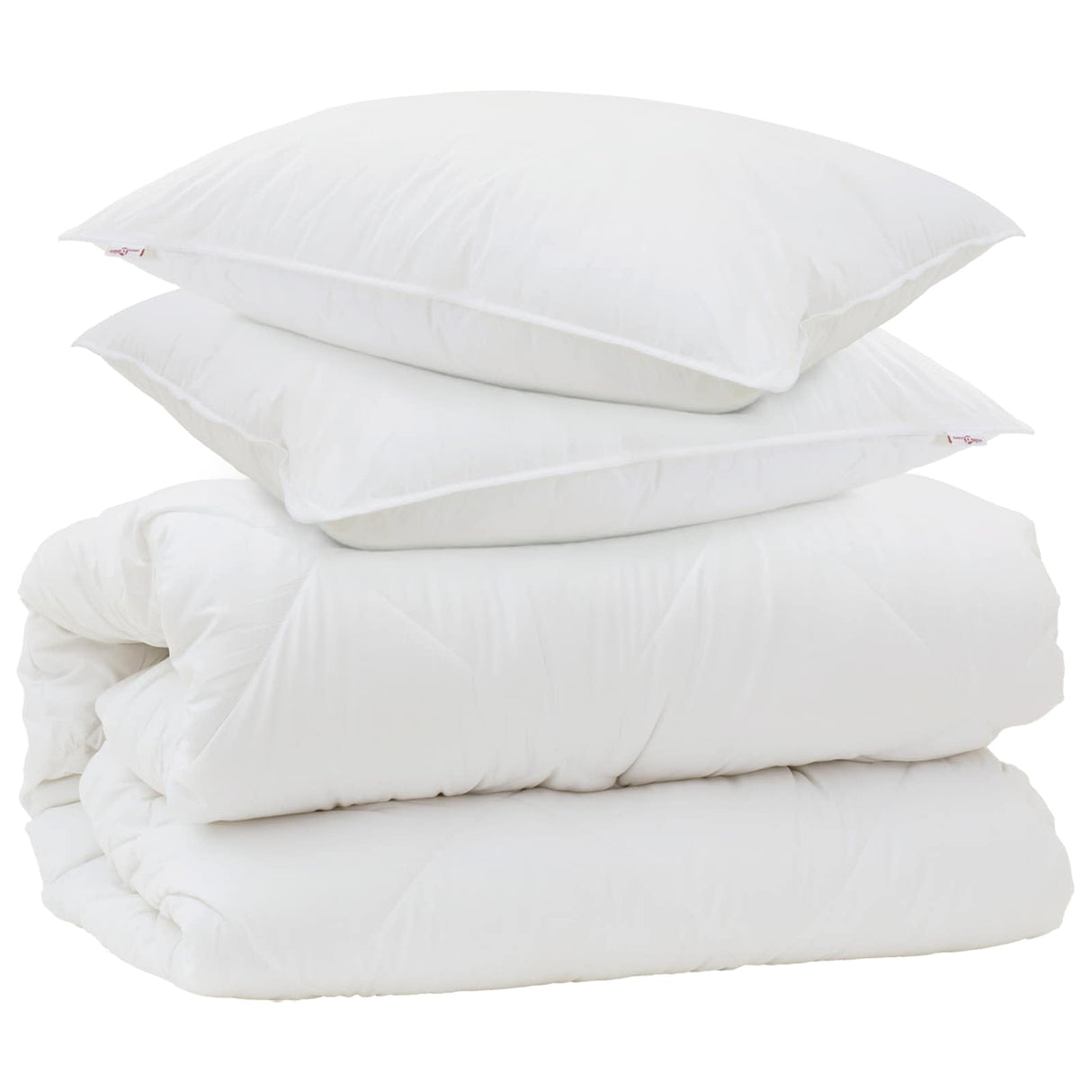 Vidaxl dekbed met kussens met kussen 3 pcs wit microvezel