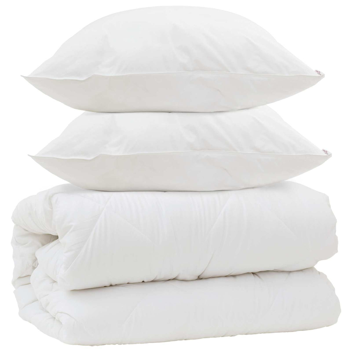Vidaxl dekbed met kussens met kussen 3 pcs wit microvezel