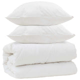 Vidaxl dekbed met kussens met kussen 3 pcs wit microvezel