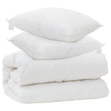 Vidaxl dekbed met kussens met kussen 3 pcs wit microvezel