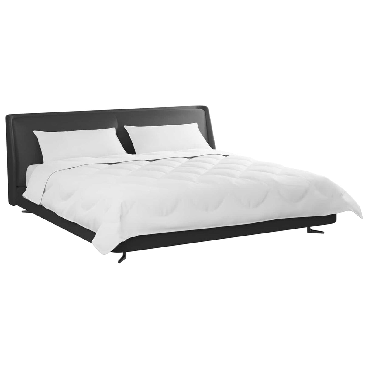 Vidaxl dekbed met kussens met kussen 3 pcs wit microvezel