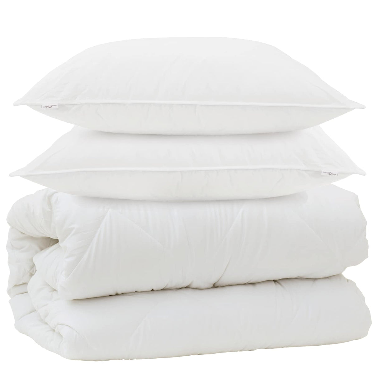 Vidaxl dekbed met kussens met kussen 3 pcs wit microvezel