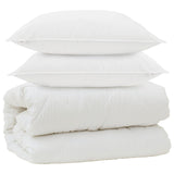 Vidaxl dekbed met kussens met kussen 3 pcs wit microvezel