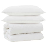 Vidaxl dekbed met kussens met kussen 3 pcs wit microvezel