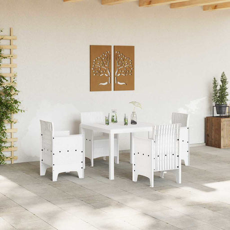 Vidaxl tuinstafel wit 100 x 100 x 73 cm poly rattan