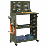 Vidaxl gereedschapswagen met plank olijf groen 65 x 35 x 111 cm
