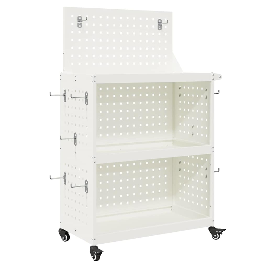 Vidaxl gereedschapswagen wit 65 x 35 x 111 cm koudgewalst staal