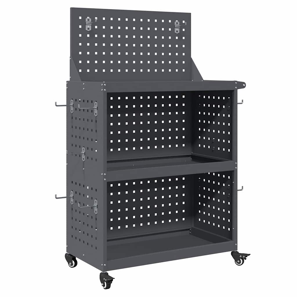 Vidaxl gereedschapswagen antraciet 65 x 35 x 111 cm koudgewalst staal