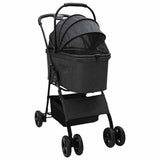Vidaxl opvouwbare huisdierenwagen zwart 81 x 47 x 99 cm polyester