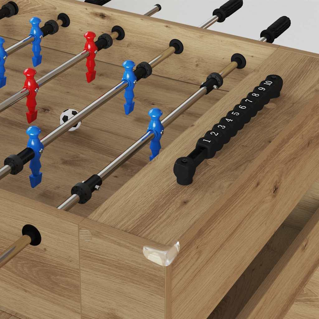 Vidaxl voetbaltafel artisan eiken 125 x 60,5 x 80 cm bewerkt hout