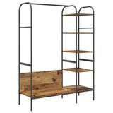 Vidaxl kledingrek met plank bruin 120 x 44 x 160 cm bewerkt hout