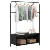 Vidaxl kledingrek met opslag zwart 100 x 44 x 160 cm bewerkt hout