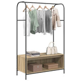 Vidaxl kledingrek bruin eiken 100 x 44 x 160 cm bewerkt hout