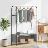 Vidaxl kledingrek met opslag grijs 100 x 44 x 160 cm bewerkt hout