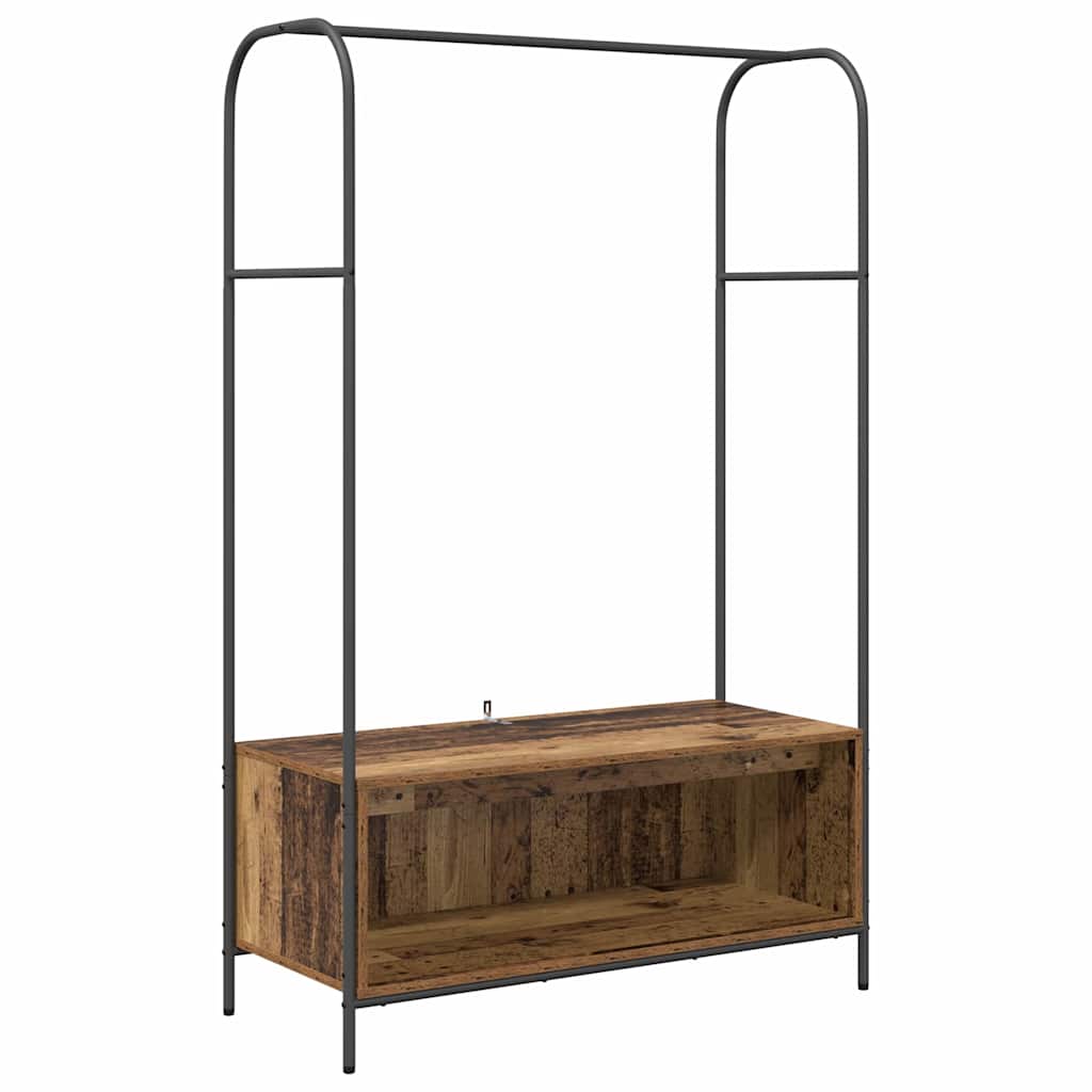 Vidaxl kledingrek bruin eiken 100 x 44 x 160 cm bewerkt hout
