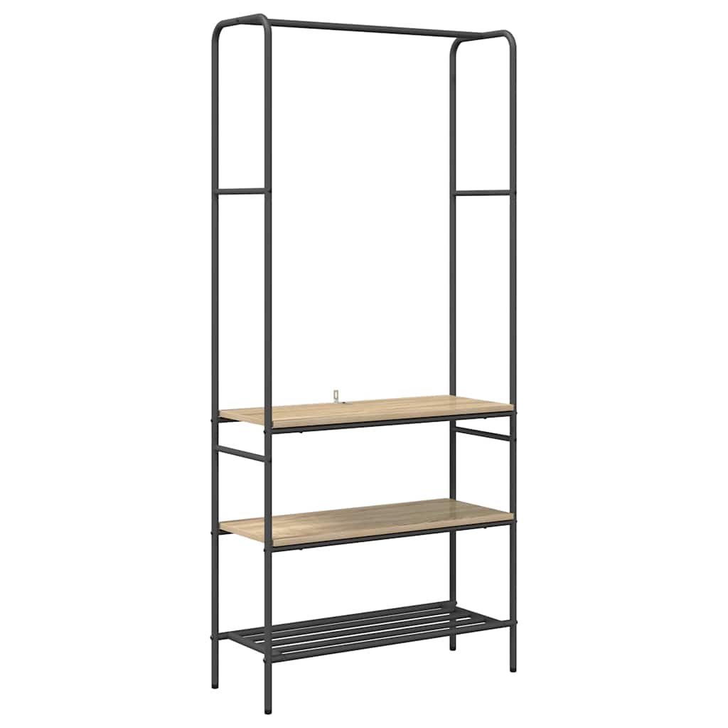 Vidaxl kledingrek met plank sonoma eiken 77 x 30 x 171 cm bewerkt hout