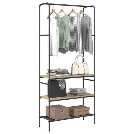 Vidaxl kledingrek met plank sonoma eiken 77 x 30 x 171 cm bewerkt hout