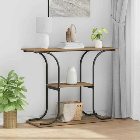 Vidaxl wandtafel artisan eiken 101 x 35 x 80,5 cm bewerkt hout