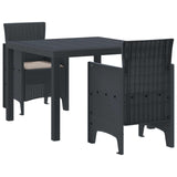 Vidaxl tuin eetset 3 st antraciet polypropyleen