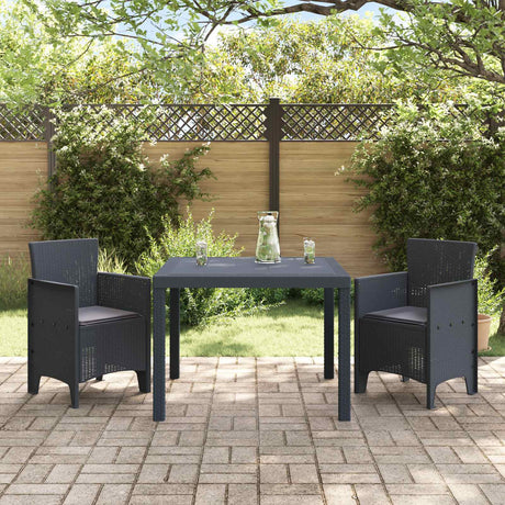 Vidaxl tuin eetset 3 st antraciet polypropyleen