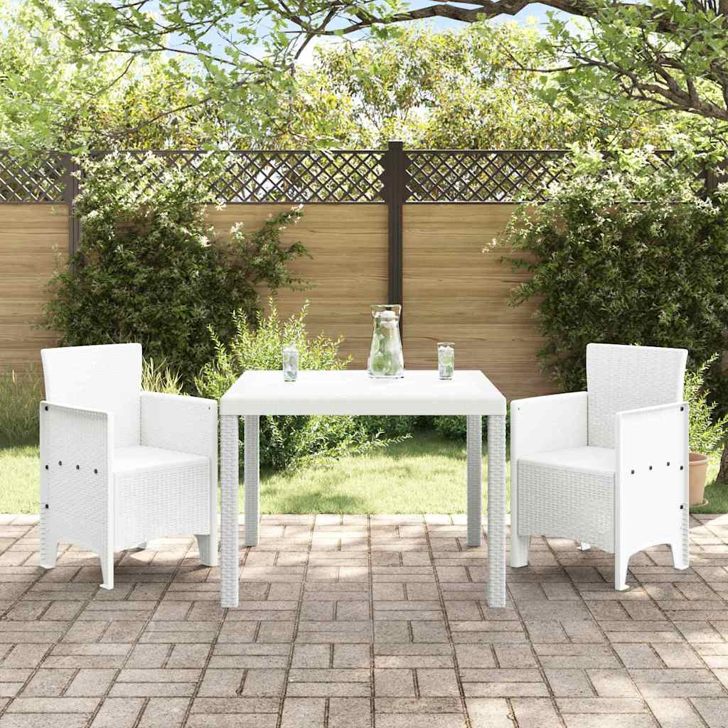 Vidaxl tuin eetset 3 st wit polypropyleen