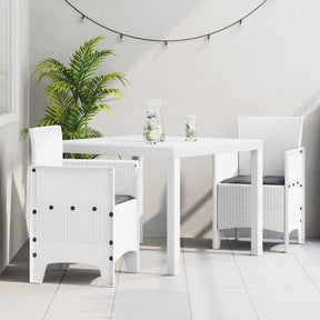 Vidaxl tuin eetset 3 st wit polypropyleen