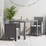 Vidaxl tuin eetset 3 st lichtgrijs polypropyleen