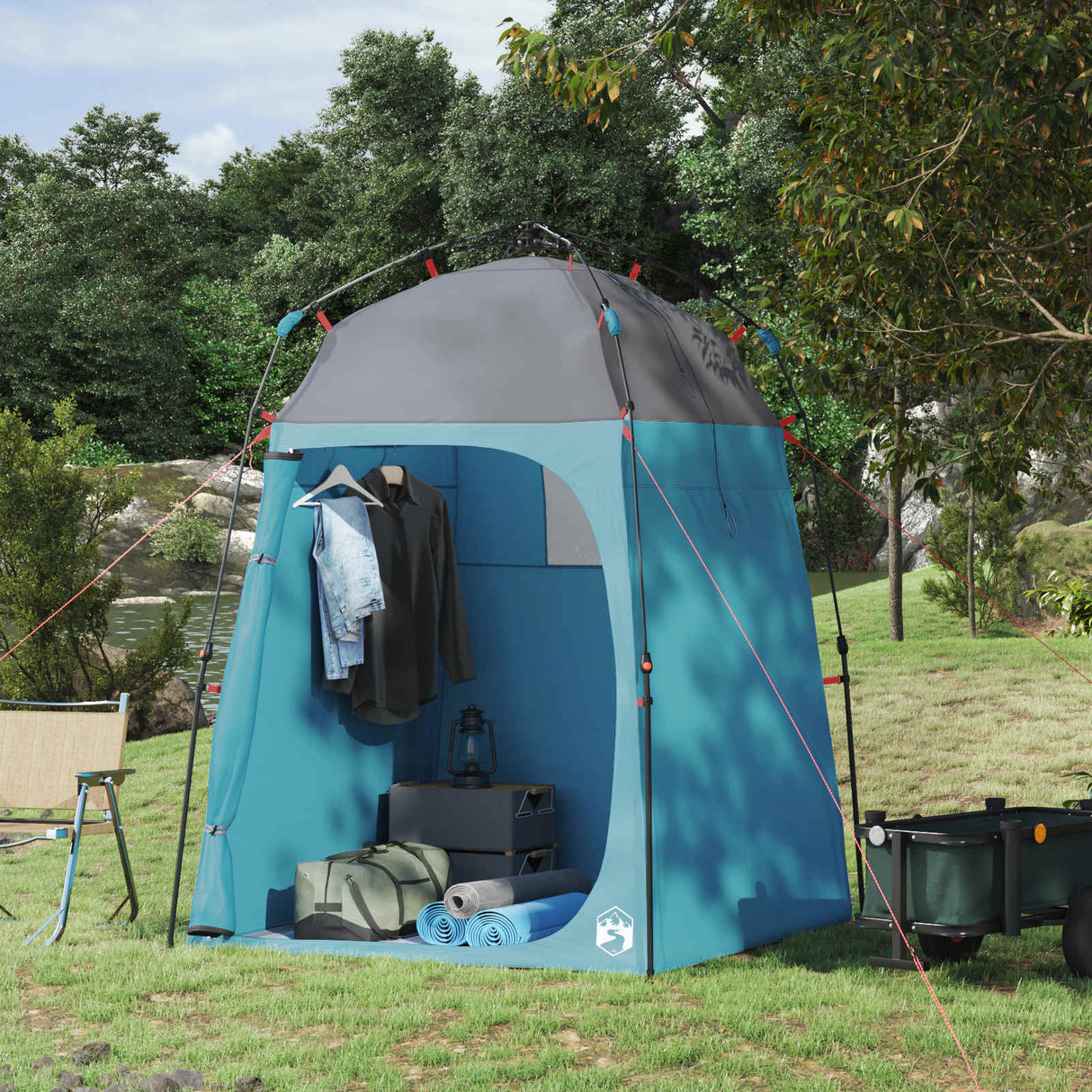 Vidaxl instant tent 2-person quick-release blauw 160 x 160 x 227 cm