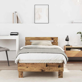 Vidaxl bedframe oudhout 203 x 95 x 70 cm bewerkt hout