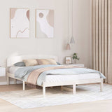 Vidaxl bedframe met hoofdeinde wit 150 x 200 cm massief grenenhout