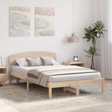 Vidaxl bedframe met hoofdeinde naturel 140 x 190 cm massief grenenhout