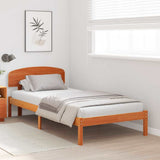 Vidaxl bedframe met hoofdeinde wasbruin 80 x 200 cm massief grenenhout