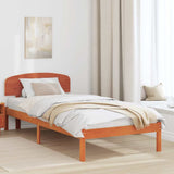Vidaxl bedframe met hoofdeinde wasbruin 90 x 190 cm massief grenenhout
