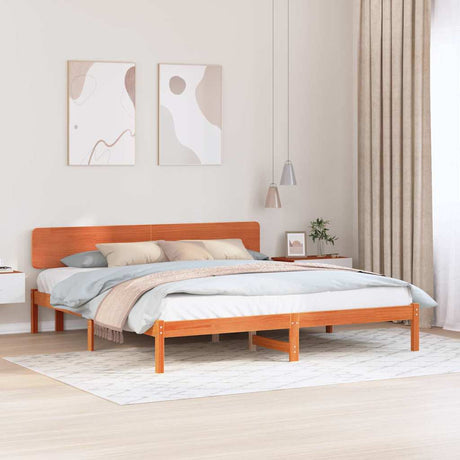Vidaxl bedframe wasbruin 180 x 200 cm massief grenenhout