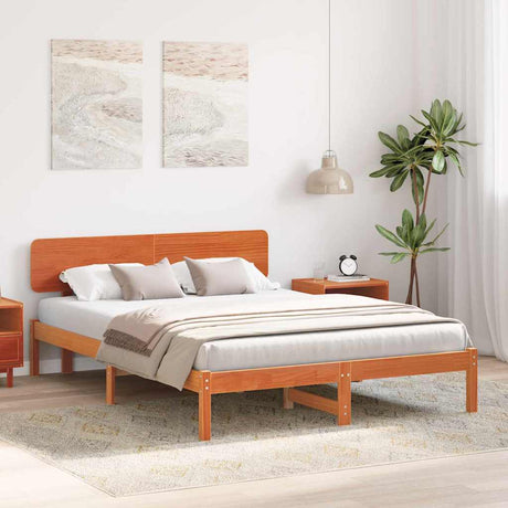 Vidaxl bedframe wasbruin 160 x 200 cm massief grenenhout