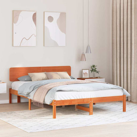 Vidaxl bedframe wasbruin 140 x 200 cm massief grenenhout