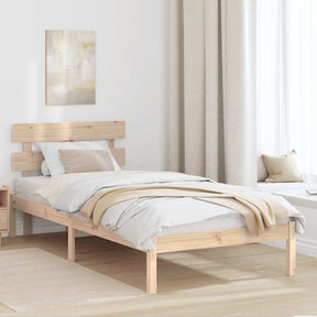 Vidaxl bedframe met hoofdeinde bruin 90 x 190 cm massief grenenhout