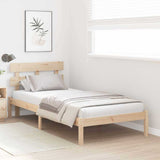 Vidaxl bedframe met hoofdeinde bruin 90 x 190 cm massief grenenhout