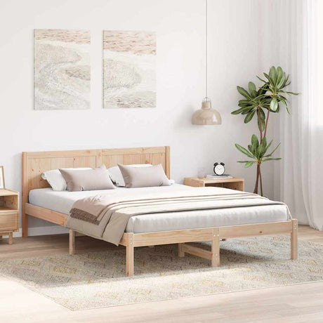 Vidaxl bedframe bruin 150 x 200 cm massief grenenhout